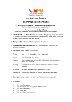 FOSTERING A LOVE OF MUSIC - the 4th imc world forum on music