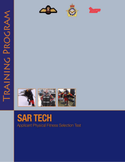 SAR Tech Applicant Physical Fitness Selection Test &ndash; Training