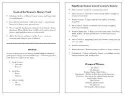 Goals of the Women`s History Trail: History: Significant themes in