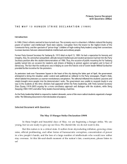 The May 13 Hunger Strike Declaration