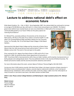 Lecture to address national debt`s effect on economic future