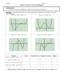 Lesson 7-7 Zeros and Multiplicity