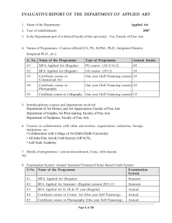 Department of Applied Art, Faculty of Fine Arts