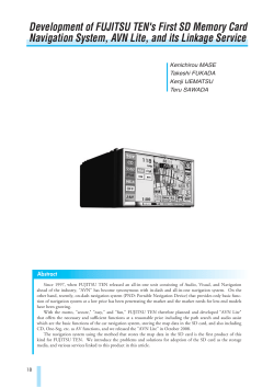 Development of FUJITSU TEN`s First SD Memory Card Navigation