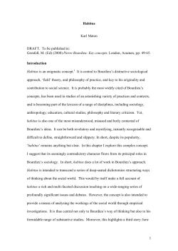 Habitus - Legitimation Code Theory