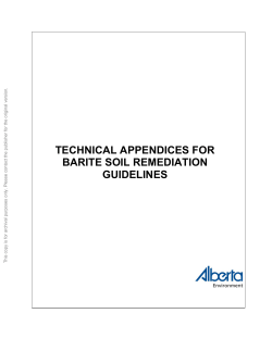 Technical Appendices for Barite Soil Remediation Guidelines