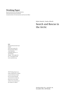 Search and Rescue in the Arctic - Stiftung Wissenschaft und Politik