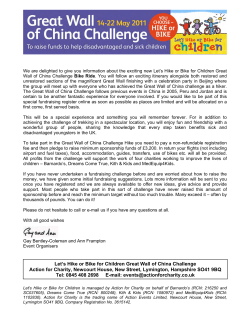 Let`s Hike or Bike for Children Great Wall of