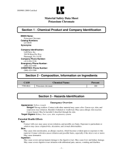Material Safety Data Sheet Potassium Chromate