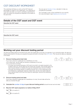 CGT discount worksheet