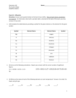 Chem 120 Practice Exam