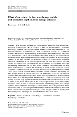 Effect of uncertainty in land use, damage models and inundation