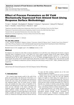 Effect of Process Parameters on Oil Yield Mechanically Expressed