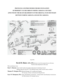NC/SC State Boundary Survey Reconciliation Protocols