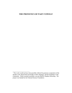 the phonetics of paici) vowels1