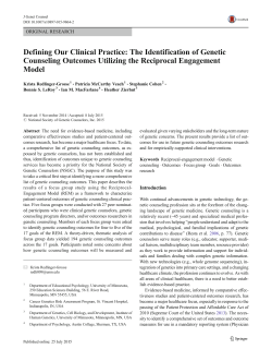 Defining Our Clinical Practice: The Identification of Genetic
