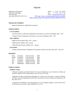 Curriculum Vitae - UM Personal World Wide Web Server