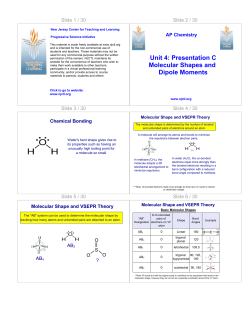 Unit 4: Presentation C Molecular Shapes and Dipole Moments