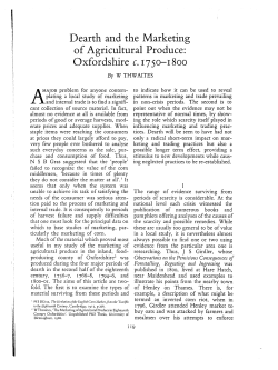 Dearth and the Marketing of Agricultural Produce