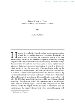 From Black to Pink. Shades of Humour in Borges`s Fictions