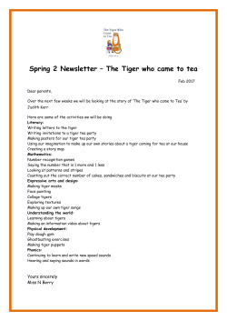 Spring 2 Newsletter &ndash; The Tiger who came to tea