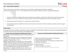 Tennessee Department of Education: Going to Math Competition
