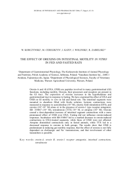 the effect of orexins on intestinal motility in vitro in fed and fasted rats