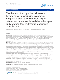 Effectiveness of a cognitive behavioural therapy