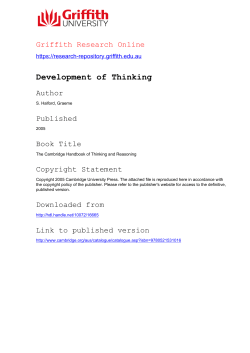 Development of Thinking - Griffith Research Online