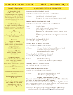 ST. MARY STAR OF THE SEA Abril 23, 2017 REEPORT, TX Weekly