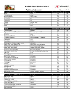 Aramark - Nutritional Information
