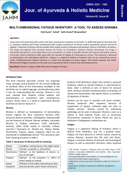 Print this article - Journal of Ayurveda and Holistic Medicine