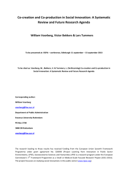 Co-creation and Co-production in Social Innovation: A Systematic