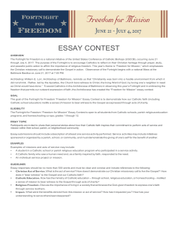 Fortnight for Freedom 2017 Essay Contest Guidelines
