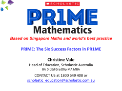 PRIME: The Six Success Factors in PR1ME Christine Vale