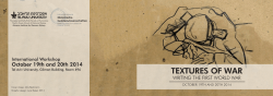 Textures of War: Writing the First World War