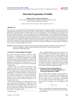 Thermal Expansion of Solids - Scientific Research Publishing