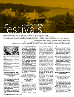 les pages sur les festivals d`été