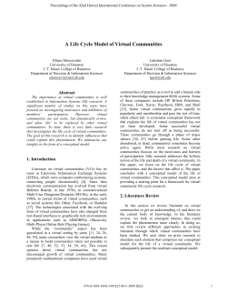 A Life Cycle Model of Virtual Communities