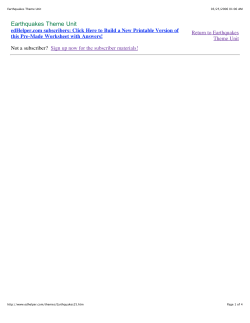 Earthquakes Theme Unit