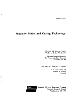 maturity model and curing technology