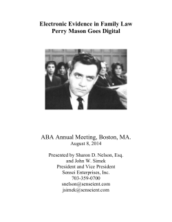 Electronic Evidence in Family Law