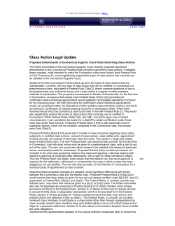 Proposed Amendments to CT Superior Court