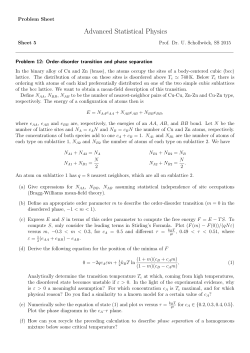 Advanced Statistical Physics