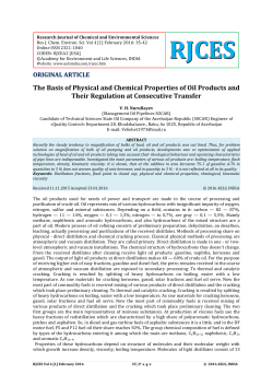 The Basis of Physical and Chemical Properties of Oil Products and