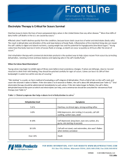 Electrolyte Therapy is Critical for Scours Survival