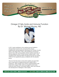 Omega-3 Fatty Acids and Immune Function By Dr. Michael Murray, ND