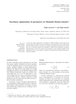 Non-linear optimization of parameters in Michaelis