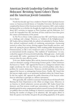 American Jewish Leadership Confronts the Holocaust: Revisiting