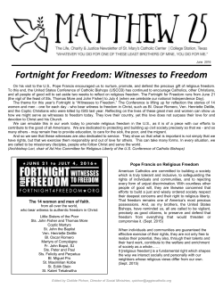 Fortnight for Freedom: Witnesses to Freedom